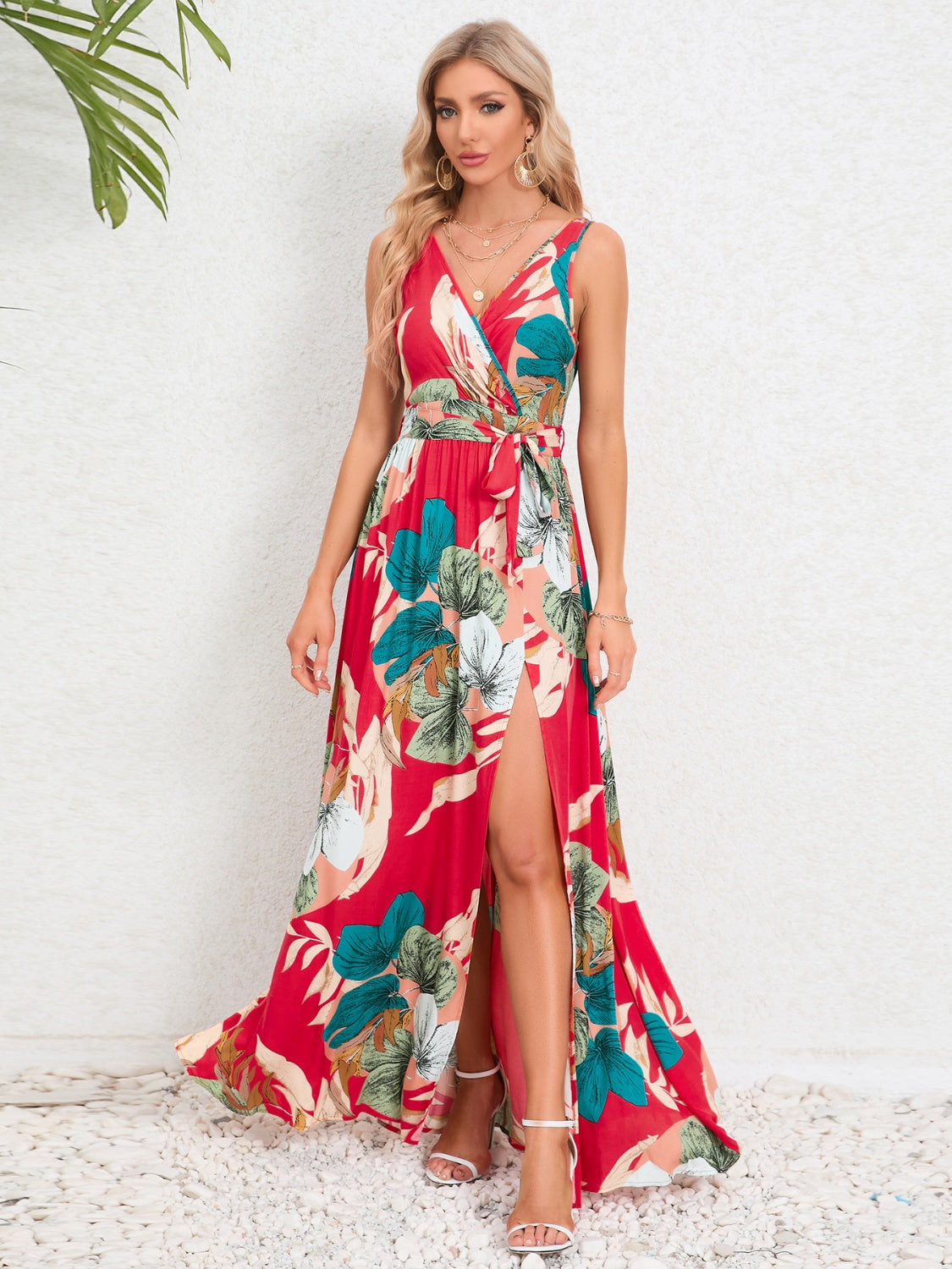 Tropics Vibe -  Surplice Dress