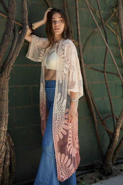 Ombre Bohemian - Lace Kimono