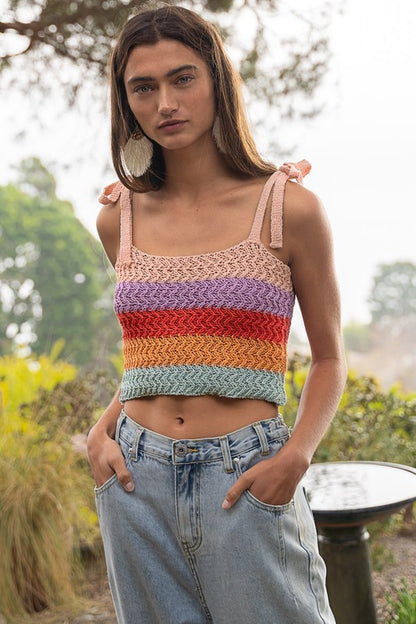 Beachside Bash - Sweater Crop Tank Top