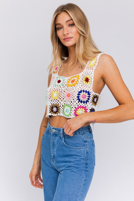 Coastal Bloom - Crochet Top