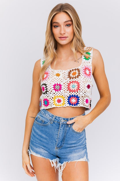 Coastal Bloom - Crochet Top