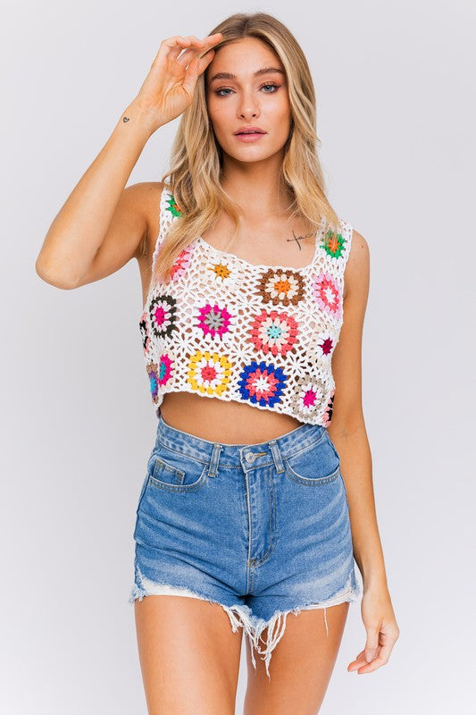 Coastal Bloom - Crochet Top