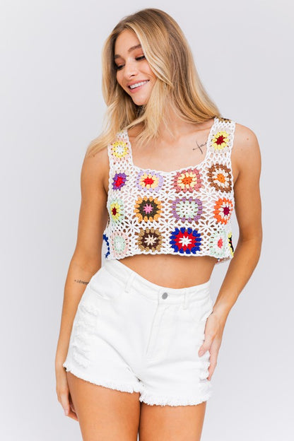 Coastal Bloom - Crochet Top