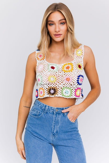 Coastal Bloom - Crochet Top