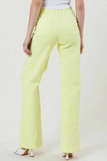 Lime -  Wide Cut Straight Leg Jeans