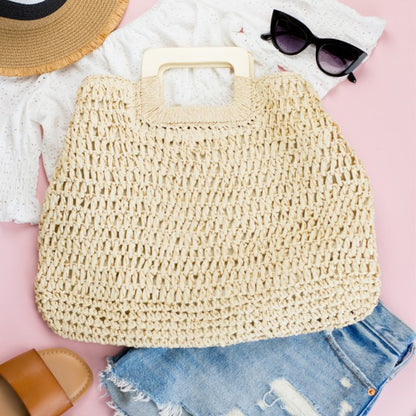 Nautical Knotwork - Oversized Straw Tote