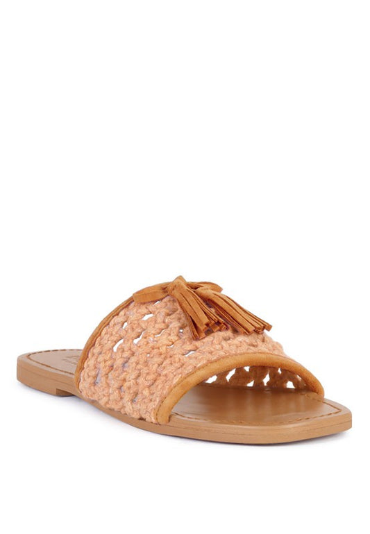 Cedar Bay - Handwoven Tassel Flats