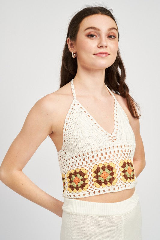 Retro Rays - Crochet Halter Top