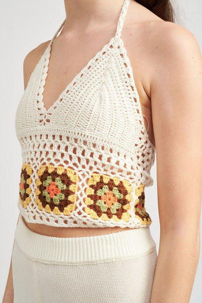 Retro Rays - Crochet Halter Top