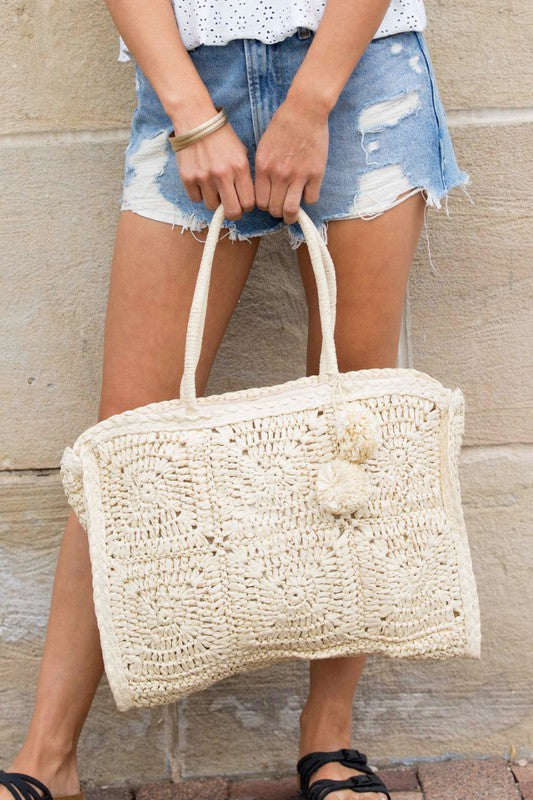 Sandy Seas - Straw Tote