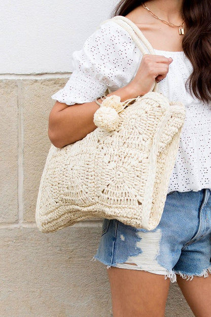 Sandy Seas - Straw Tote