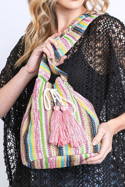 Boho Stripes - Bucket Swing Bag