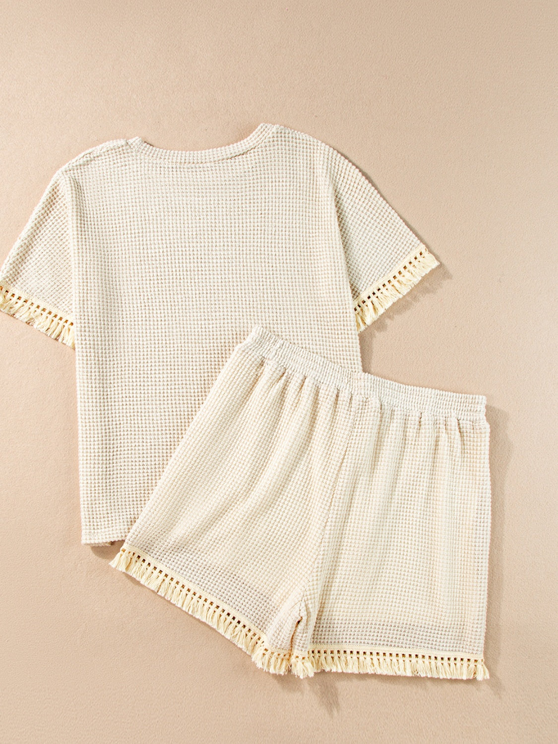 Comfy Tassel Round Neck Top and Shorts Set