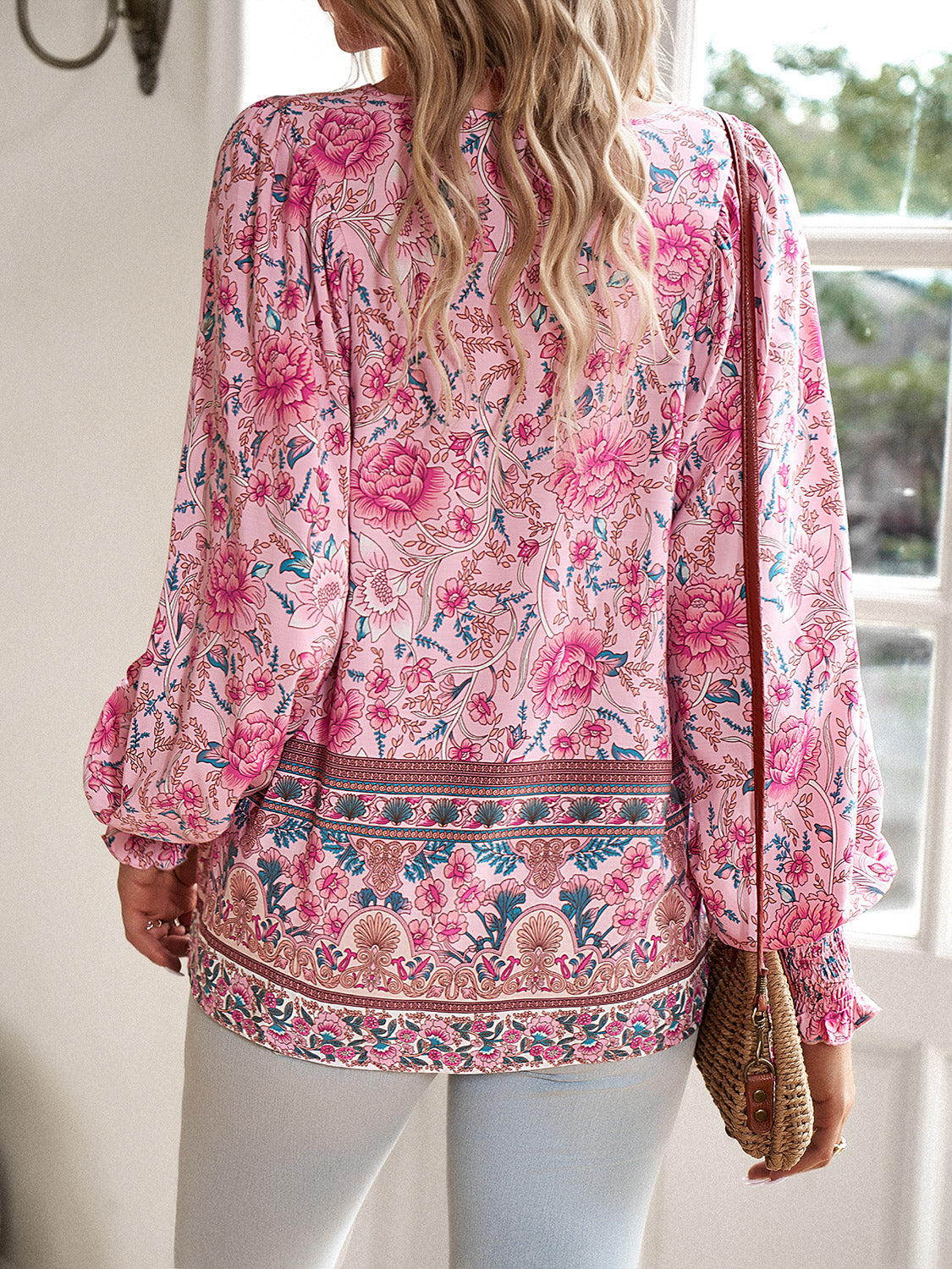 Boho Lantern Sleeve Blouse