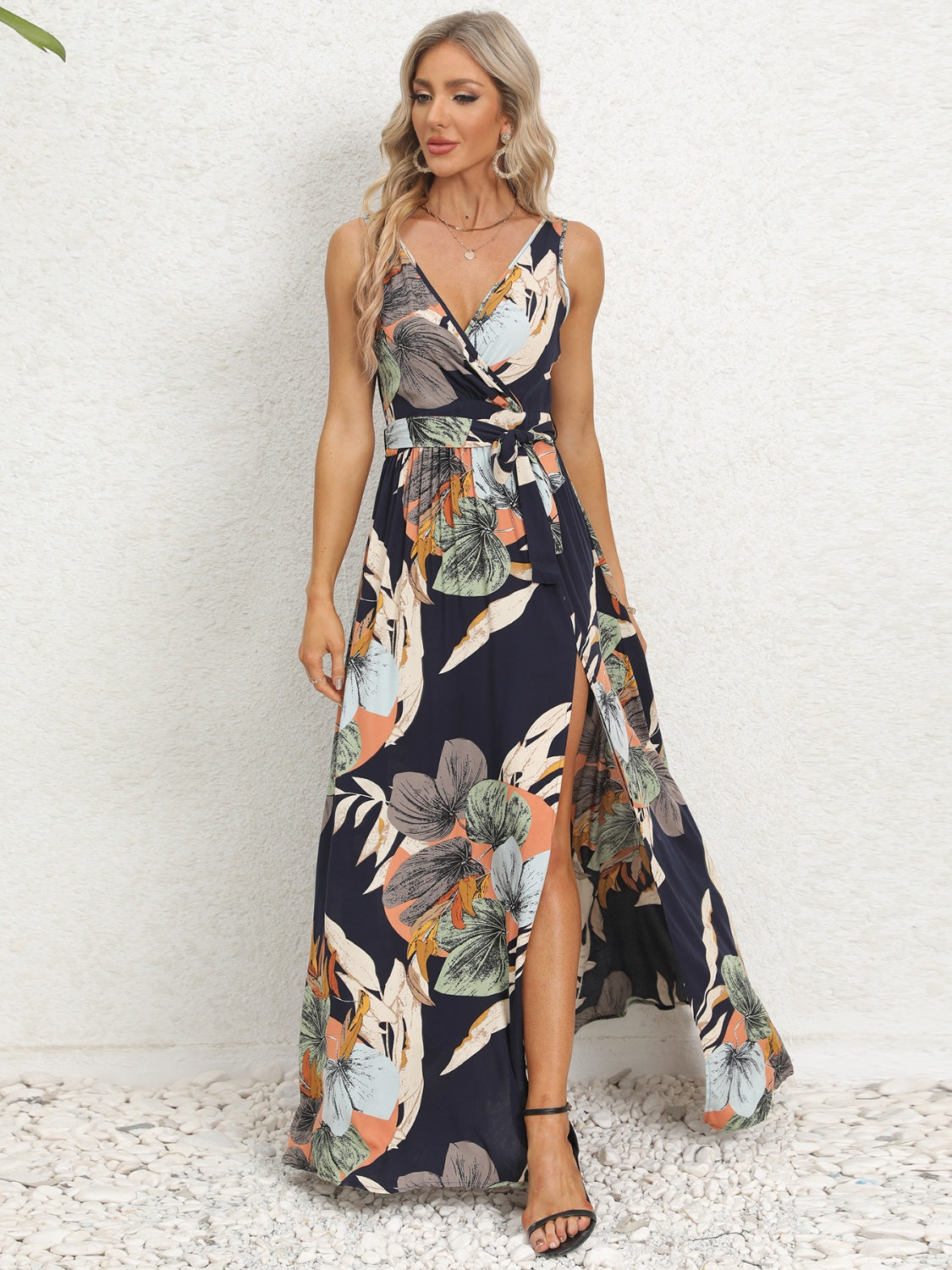 Tropics Vibe -  Surplice Dress