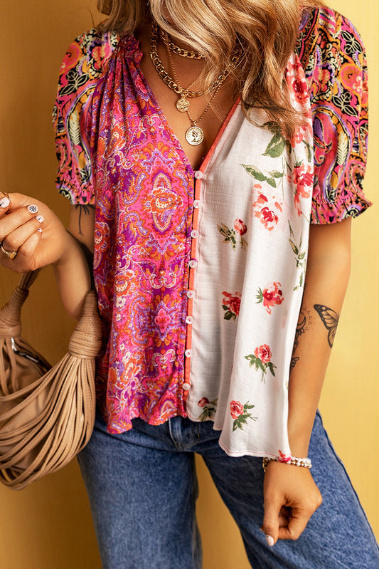 Summer Florals - Short Sleeve Blouse