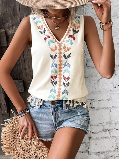 Tassel V-Neck Tank