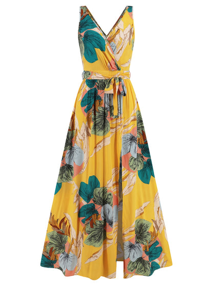 Tropics Vibe -  Surplice Dress