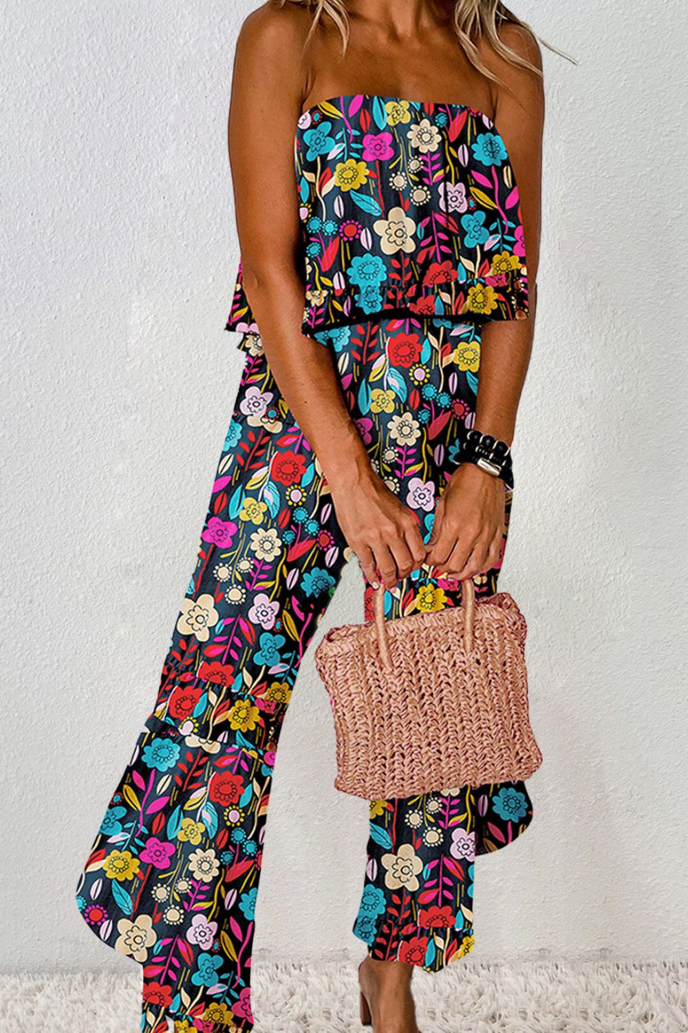 Summer Floral Wide Leg Jumpsuit