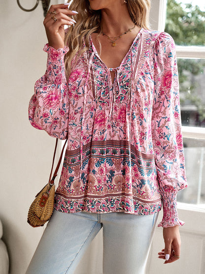 Boho Lantern Sleeve Blouse