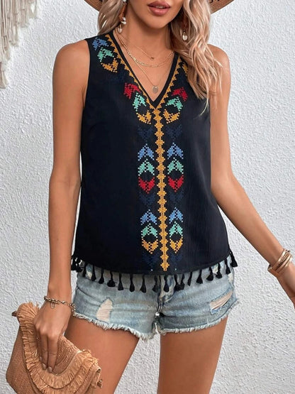 Tassel V-Neck Tank