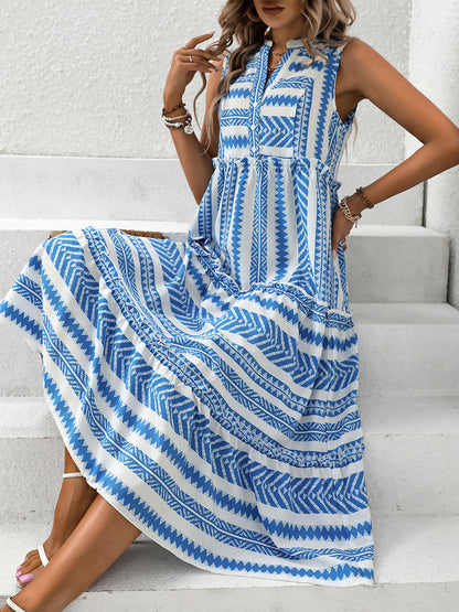 Blue Seas -  Sleeveless Dress