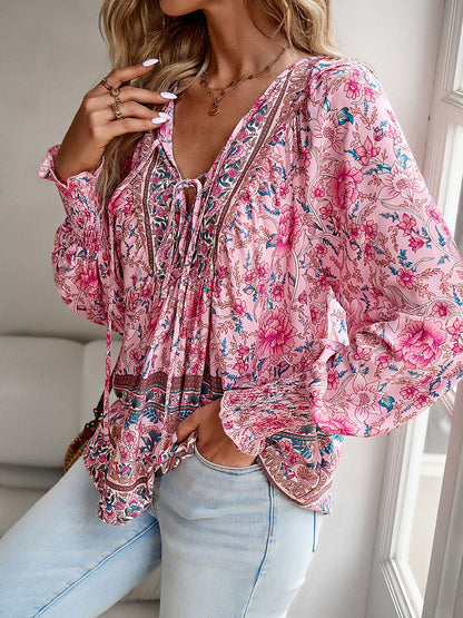 Boho Lantern Sleeve Blouse