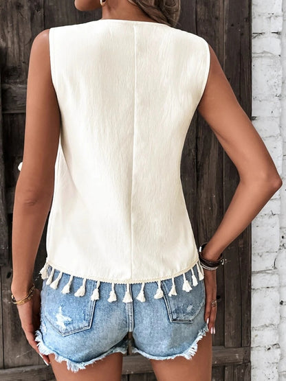 Tassel V-Neck Tank