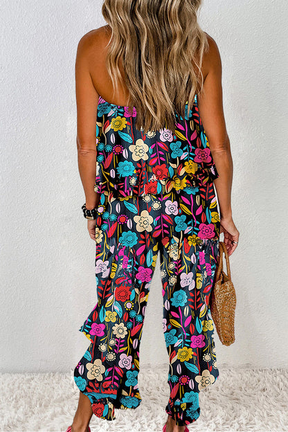 Summer Floral Wide Leg Jumpsuit