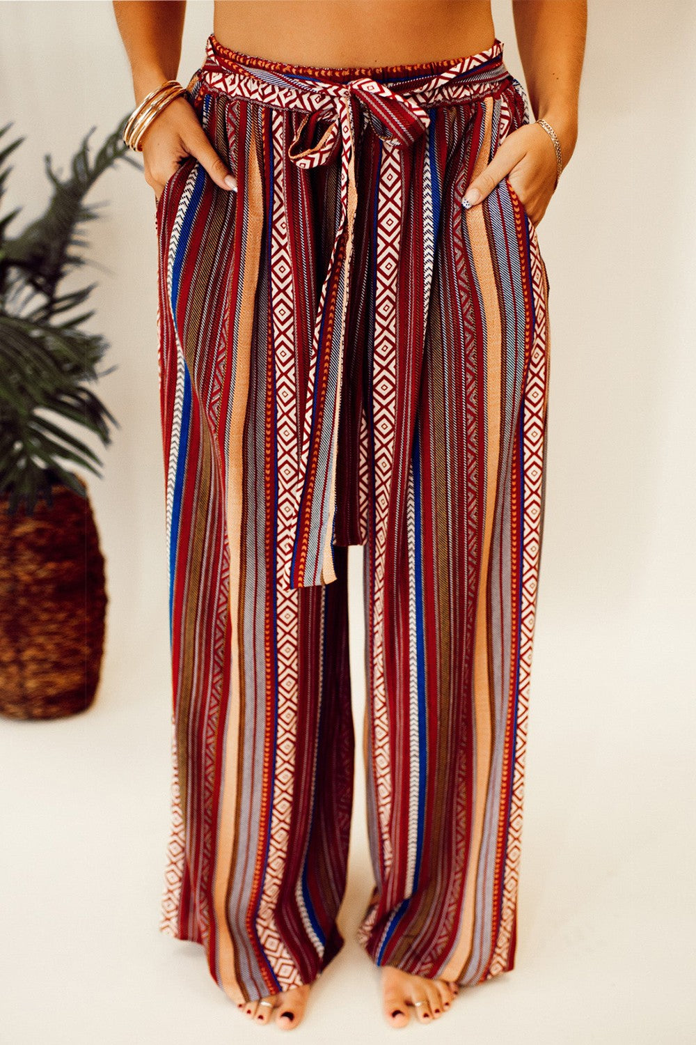 Hippie Dippy - Tied Wide Leg Pants