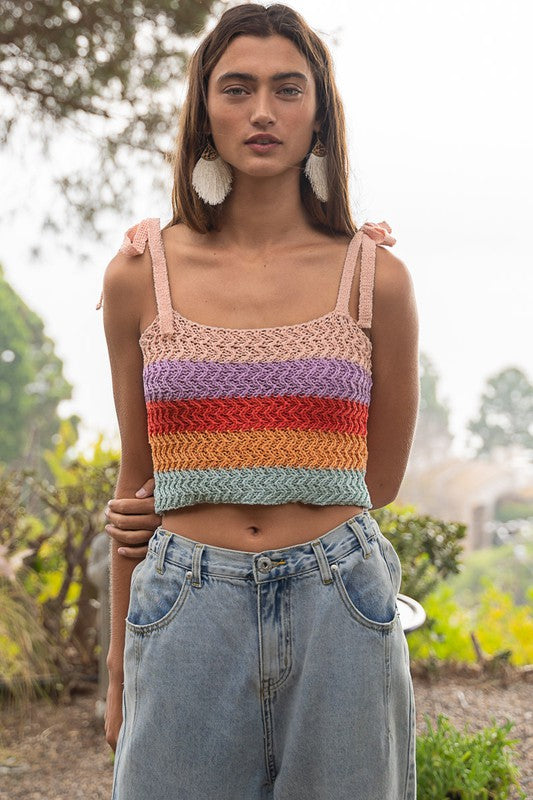 Beachside Bash - Sweater Crop Tank Top