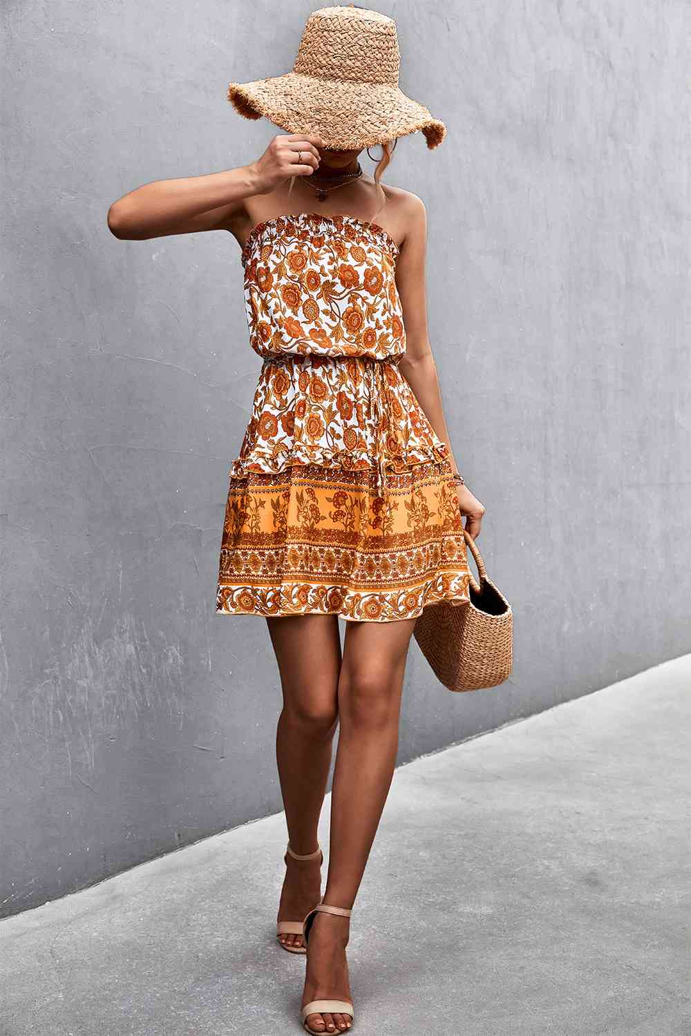 Sunbaked Sienna - Strapless Dress