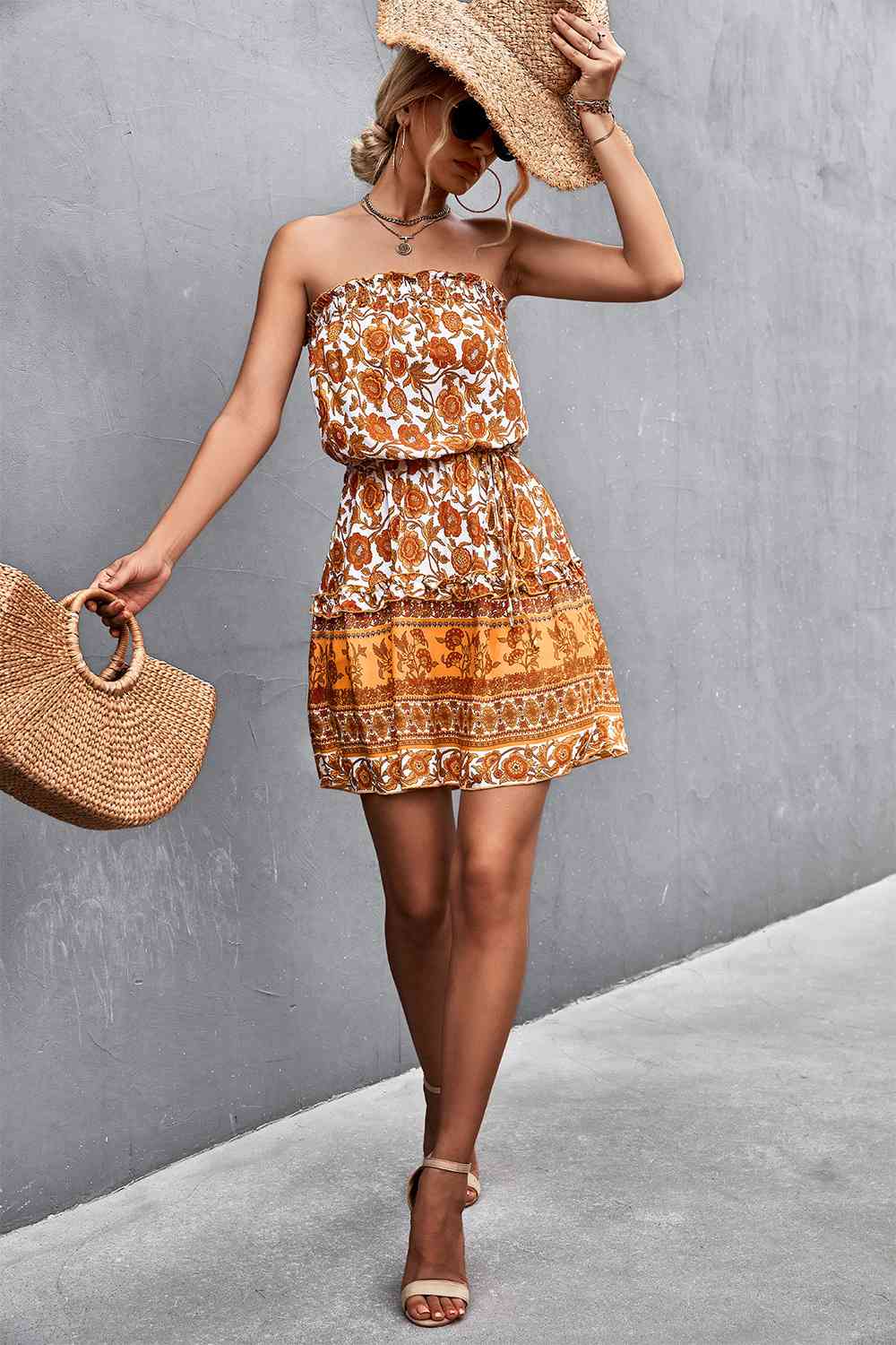 Sunbaked Sienna - Strapless Dress