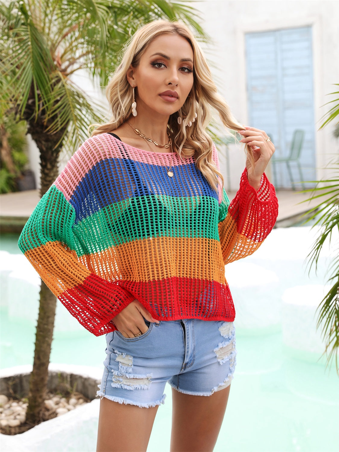 Rainbow Stripe -  Cover Up