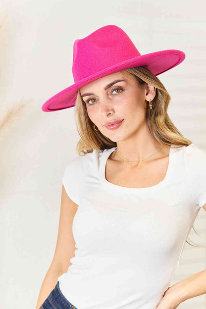 Fuchsia Flair - Flat Brim Fedora