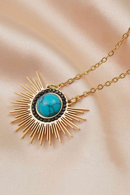 Turquoise Sun - 14K Gold Plated Necklace