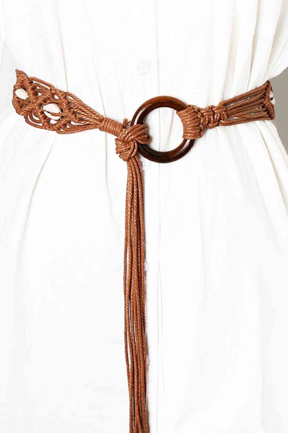 Boardwalk Boho - Wood Ring Braid Belt